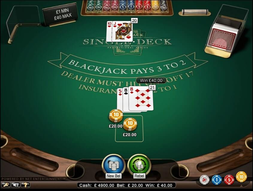 Single deck blackjack