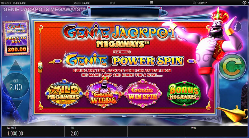 Genie Jackpots Megaways features