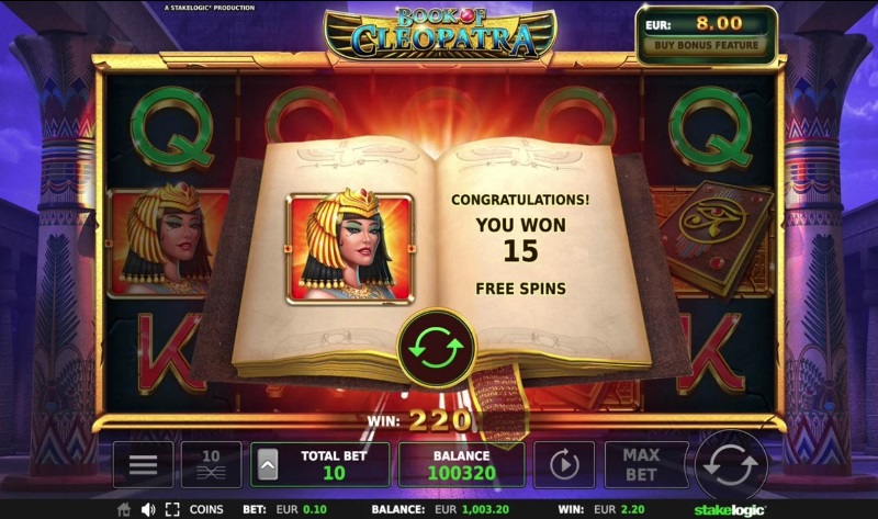 Book of cleopatra free spins