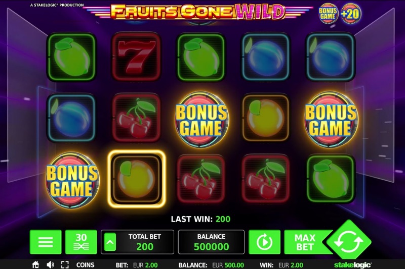 Fruits gone wild bonus game