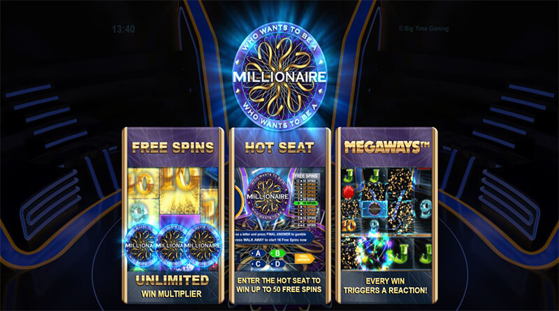 Who Wants To Be A Millionaire Megaways features