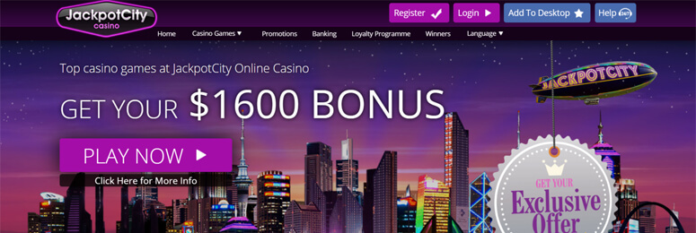 Welkomstbonus Jackpotcity Casino