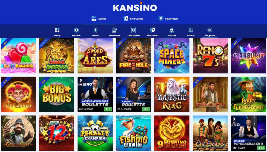 Kansino alle games