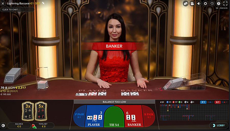 Lightning baccarat live dealer