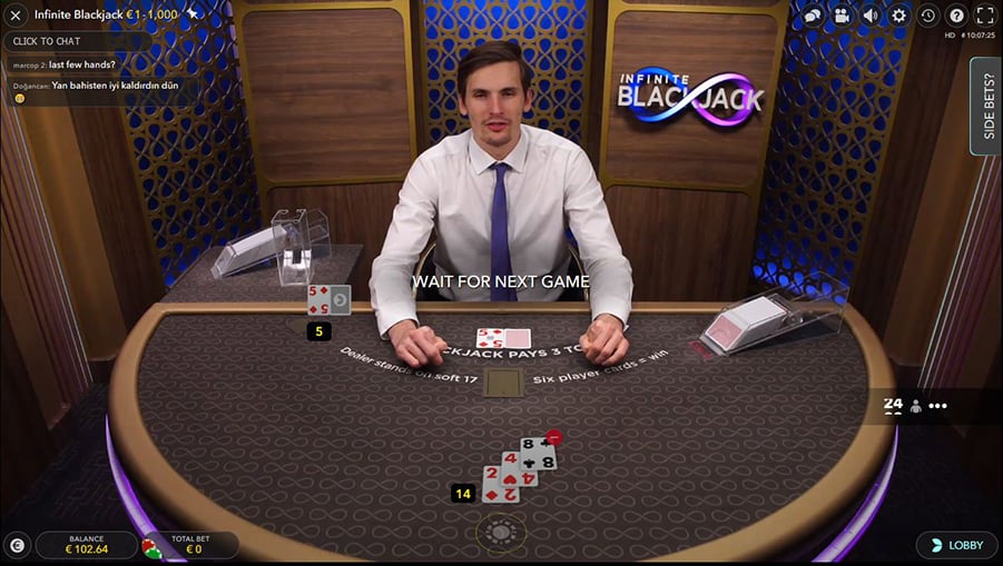 live infinite blackjack