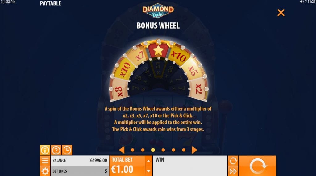 Diamond Duke bonus wheel