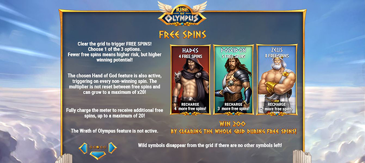 Rise of Olympus free spins