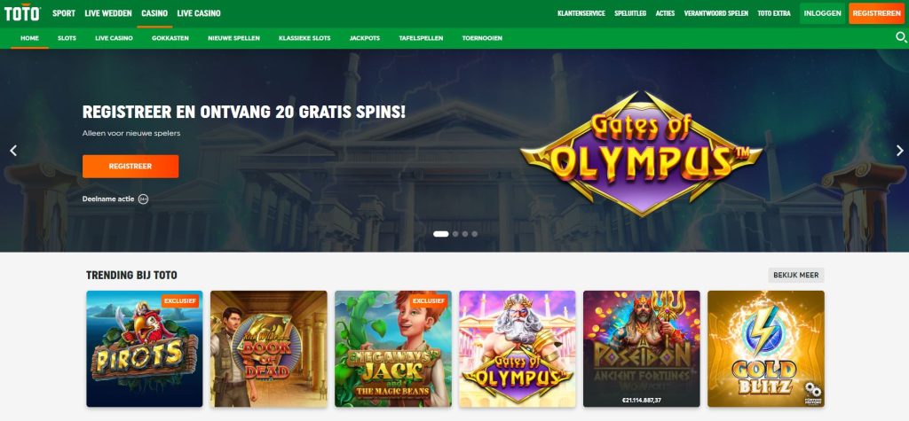 TOTO Casino hoofdpagina