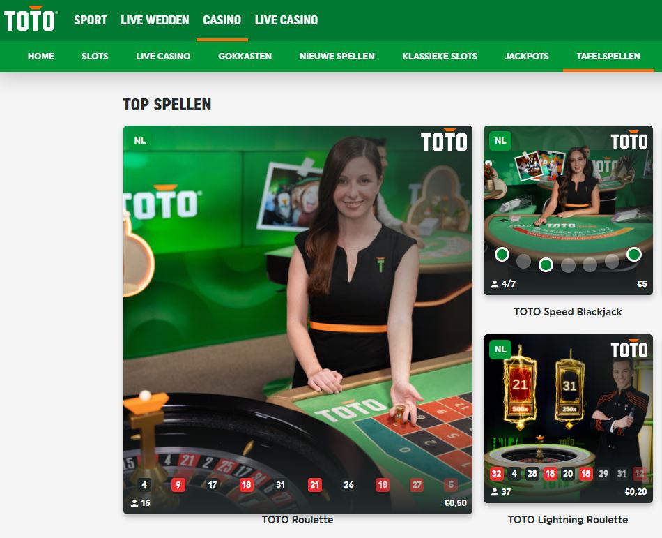 TOTO Casino tafelspellen