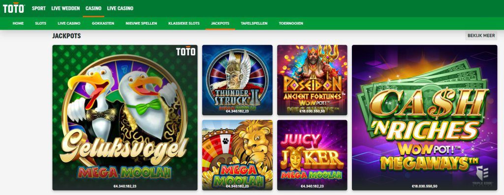 TOTO jackpots spellen