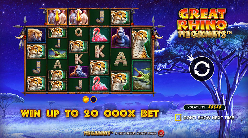 great rhino megaways win up to