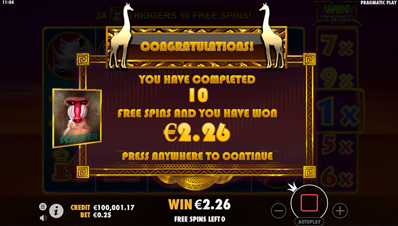 hot safari scatter free spins