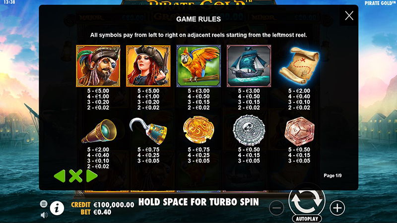pirate gold symbolen