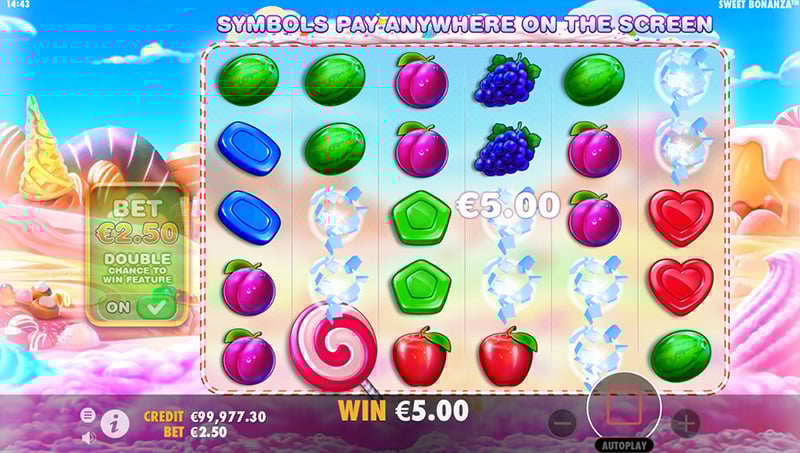sweet bonanza symbols anywhere on the screen