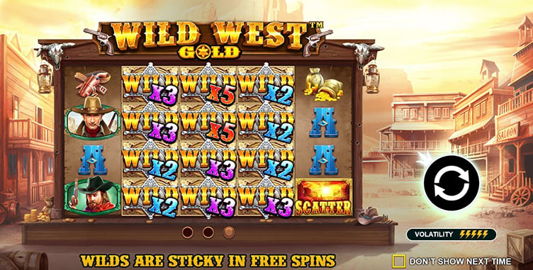 wild west gold sticky wilds free spins