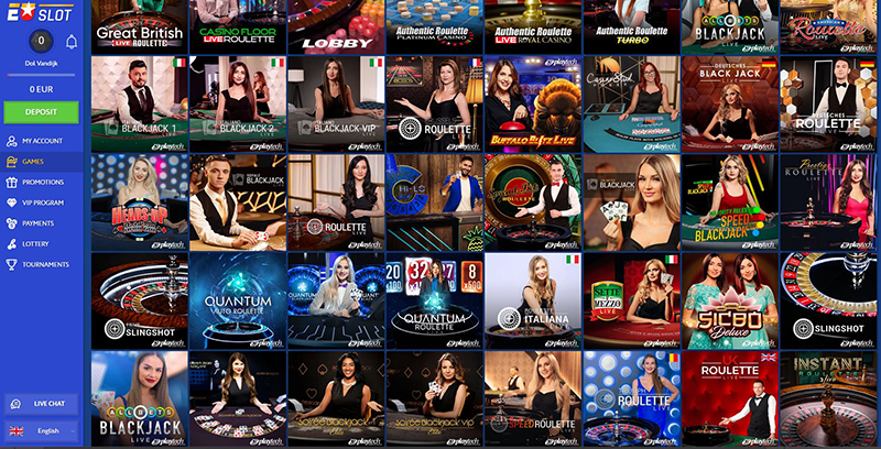 EUslot live casino games