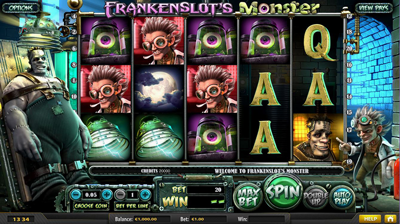 frankenslot's monster videoslot