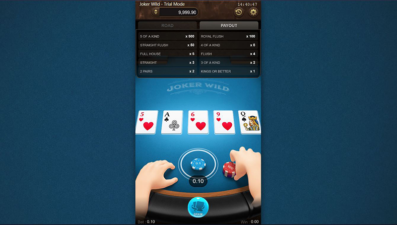 joker wild videopoker euslot