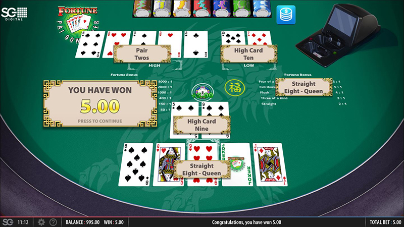 online pai gow poker win