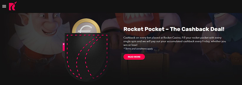 cashback rocket casino