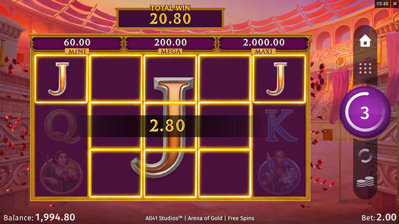Arena of Gold free spins