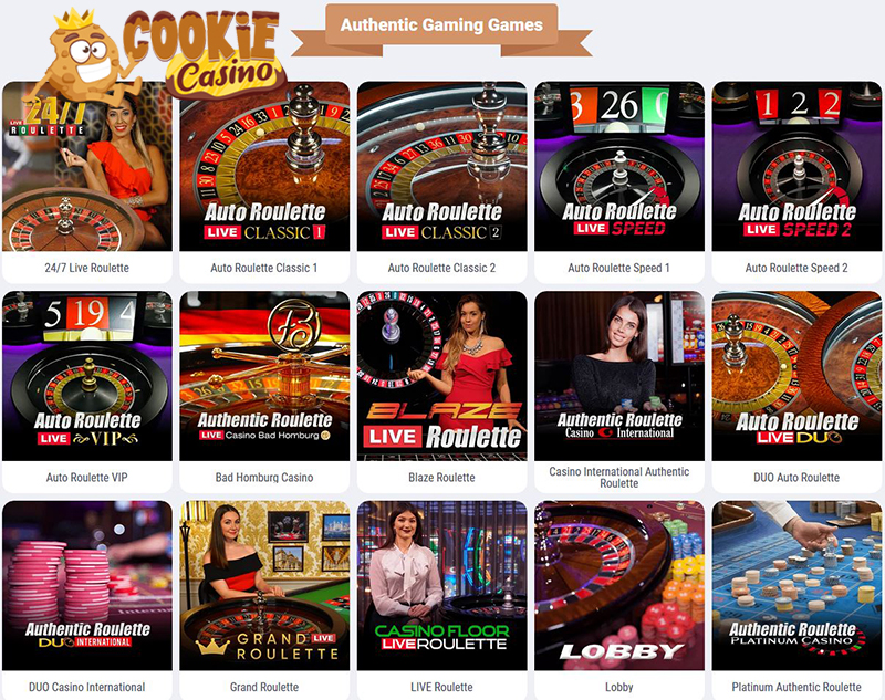 Authentic Gaming live casino CookieCasino