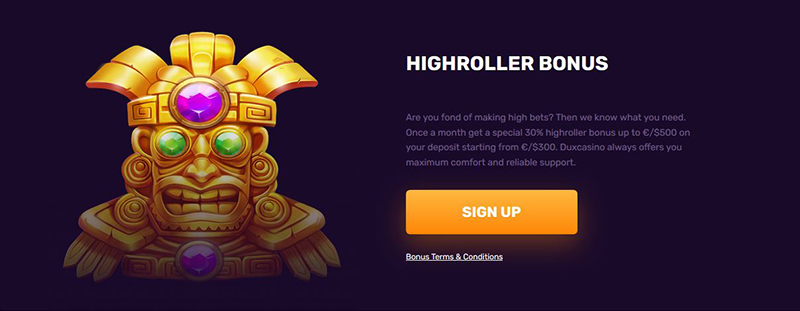 Highroller bonus Duxcasino