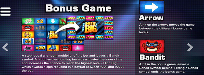 Hit it Big bonus game