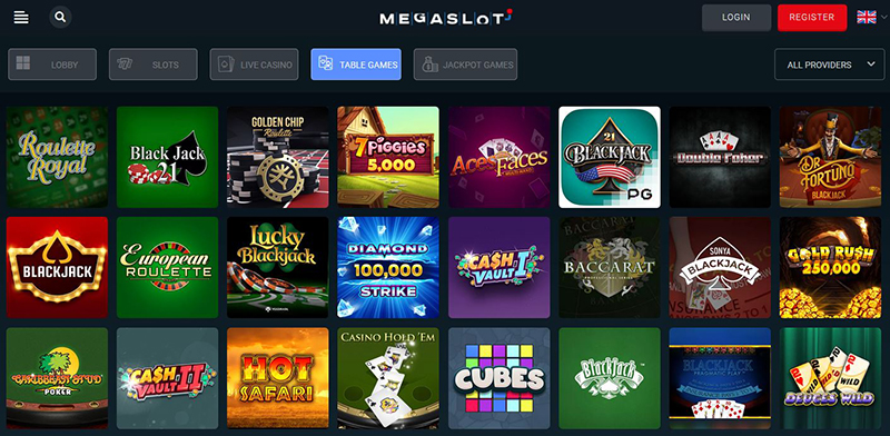 Megaslot Casino table games