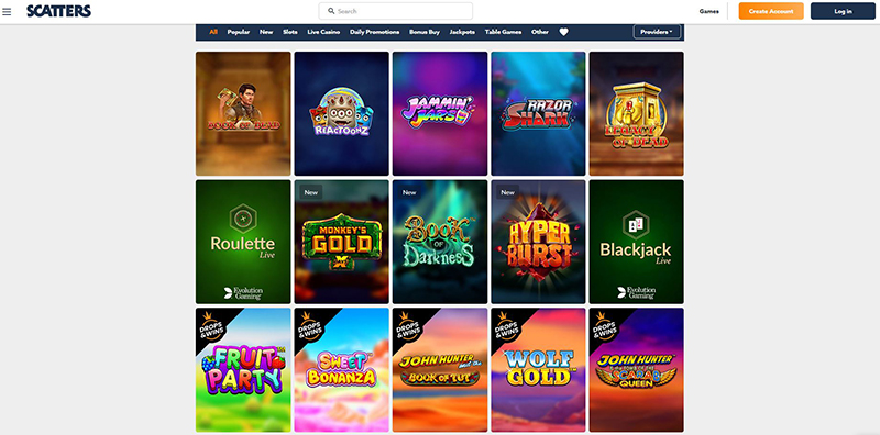 Scatters Casino casino games