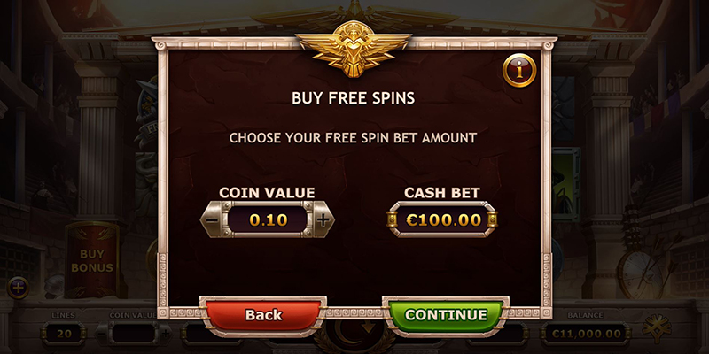Champions of Rome buy bonus free spins