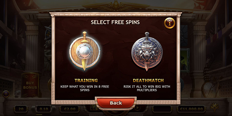 Champions of Rome select free spins