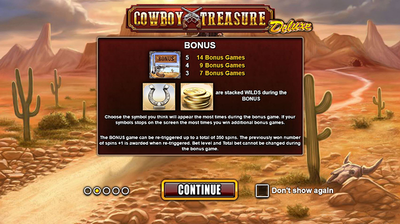 Cowboy Treasure Deluxe bonus games