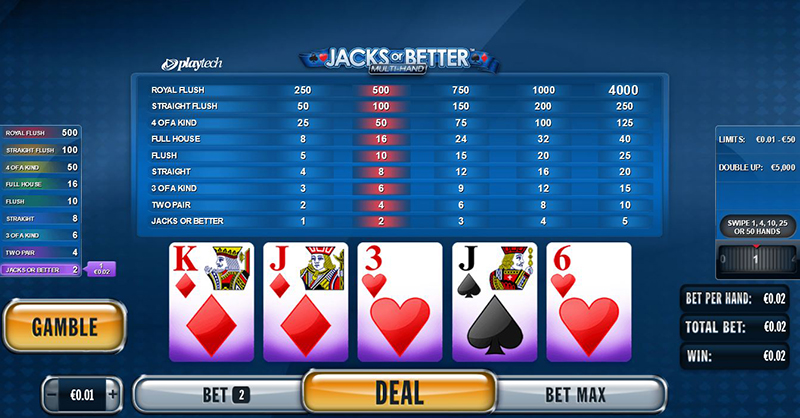 Jacks or Better Multi-hand