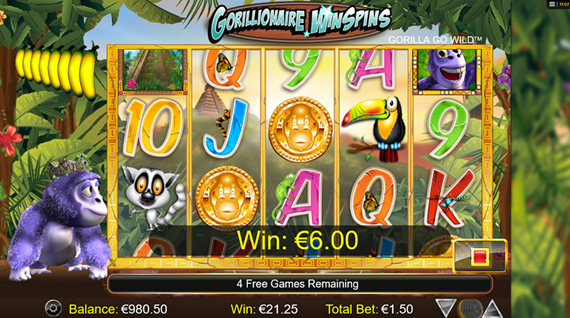 Gorilla Go Wild gorillionaire win spins