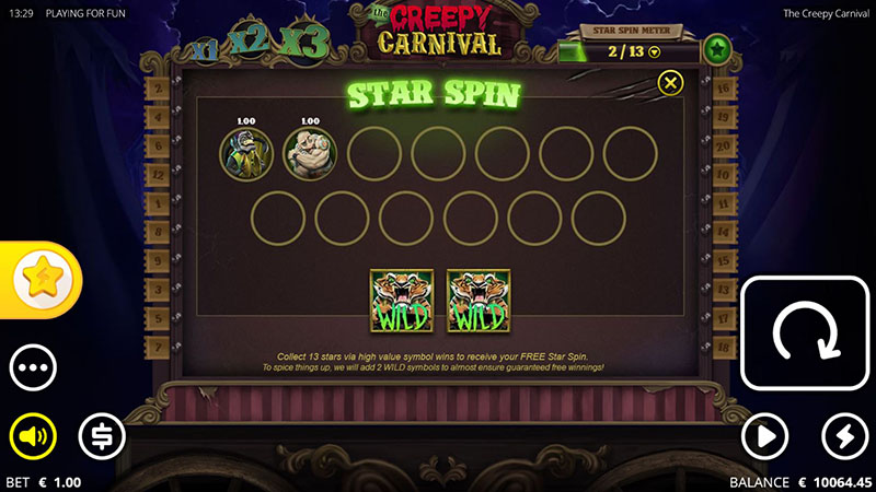The Creepy Carnival star spin meter