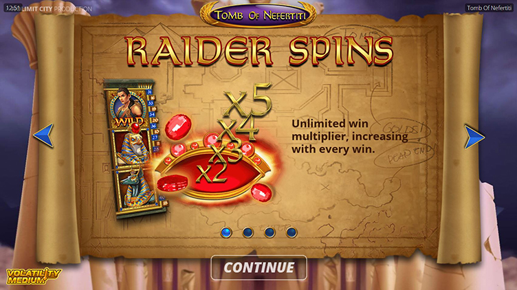 Tomb of Nefertiti raider spins