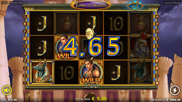 Tomb of Nefertiti videoslot multipliers