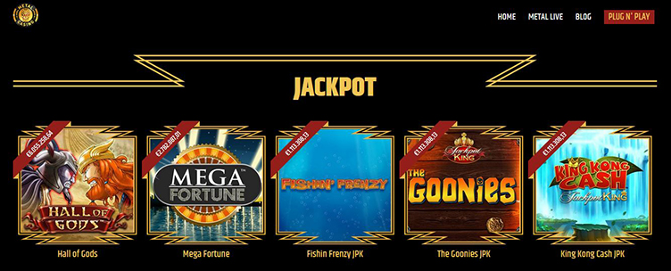 Metal Casino jackpot games