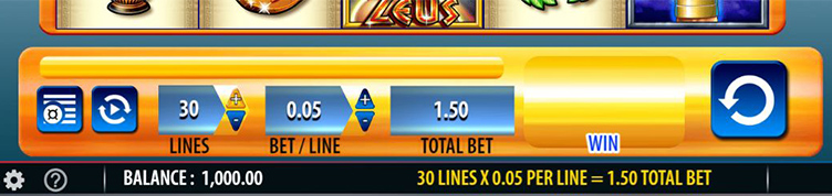 Zeus slot options and settings