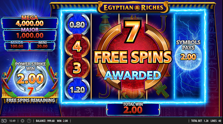 Egyptian Riches Power Strike videoslot power strike