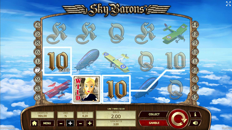 Sky Barons videoslot wild