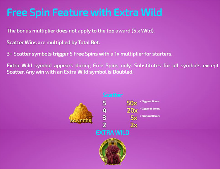 Thrones of Persia free spin feature with extra wild symbols