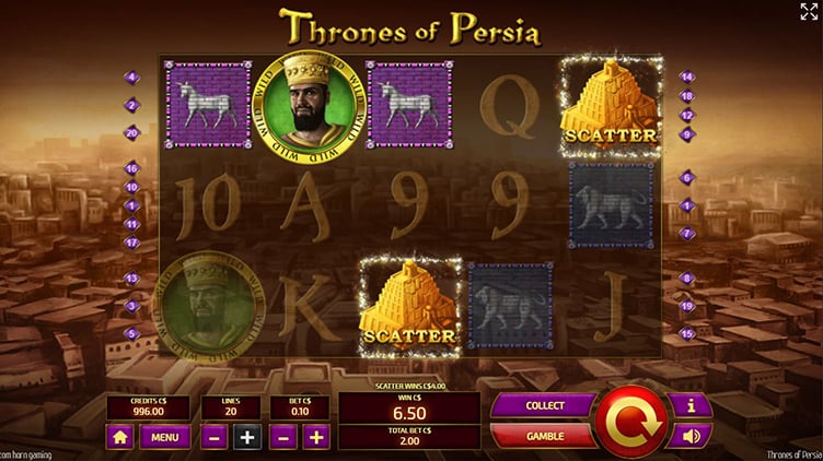 Thrones of Persia videoslot scatters wins