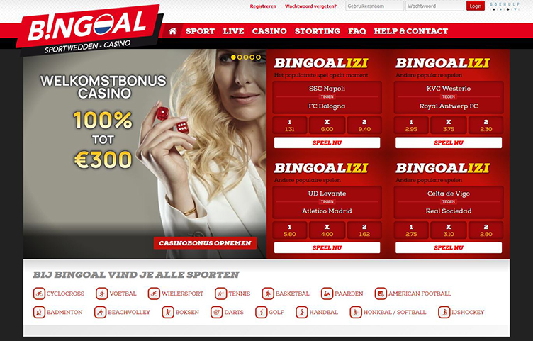 Bingoal Casino hoofdpagina