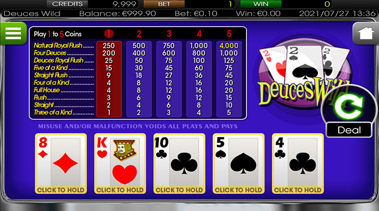 Deuces Wild video poker