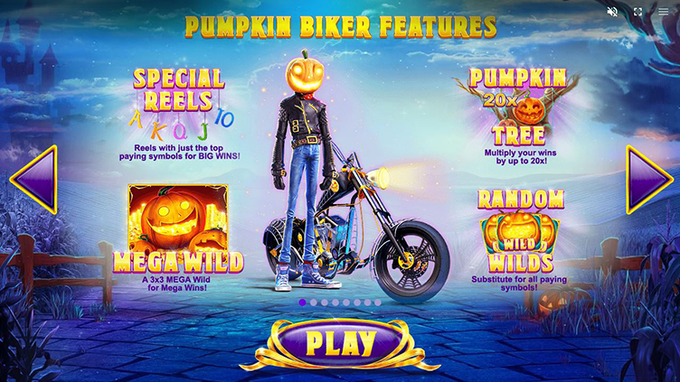 Lucky Halloween pumpkin biker features