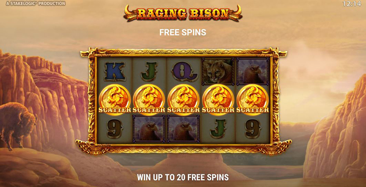 Raging Bison free spins symbols
