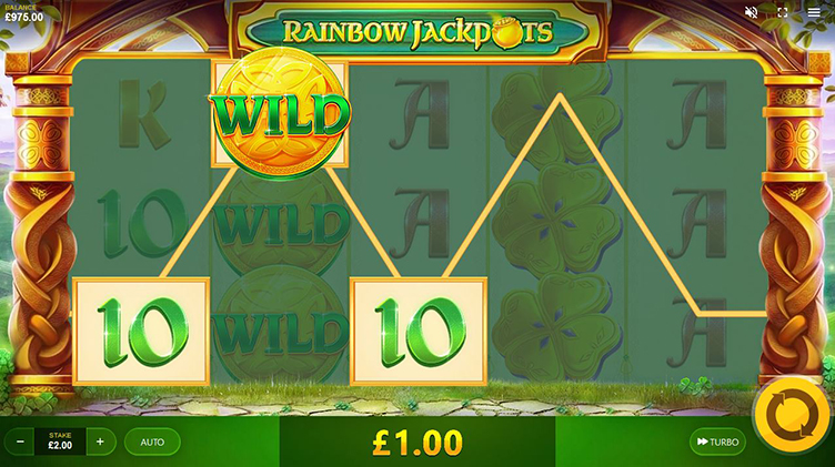 Rainbow Jackpots videoslot wild