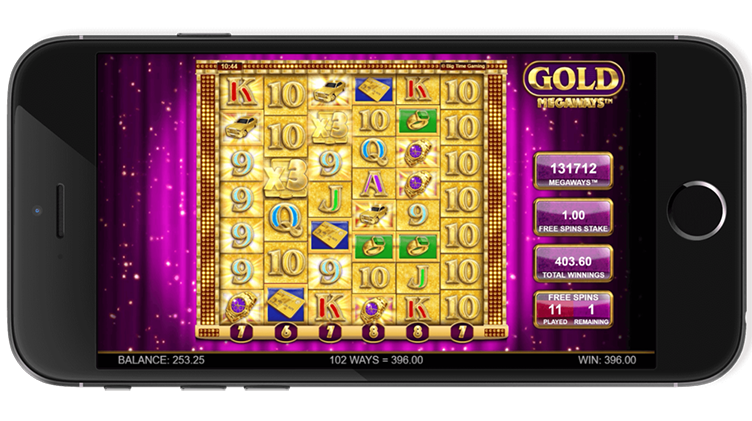 Gold Megaways mobile slot free spins